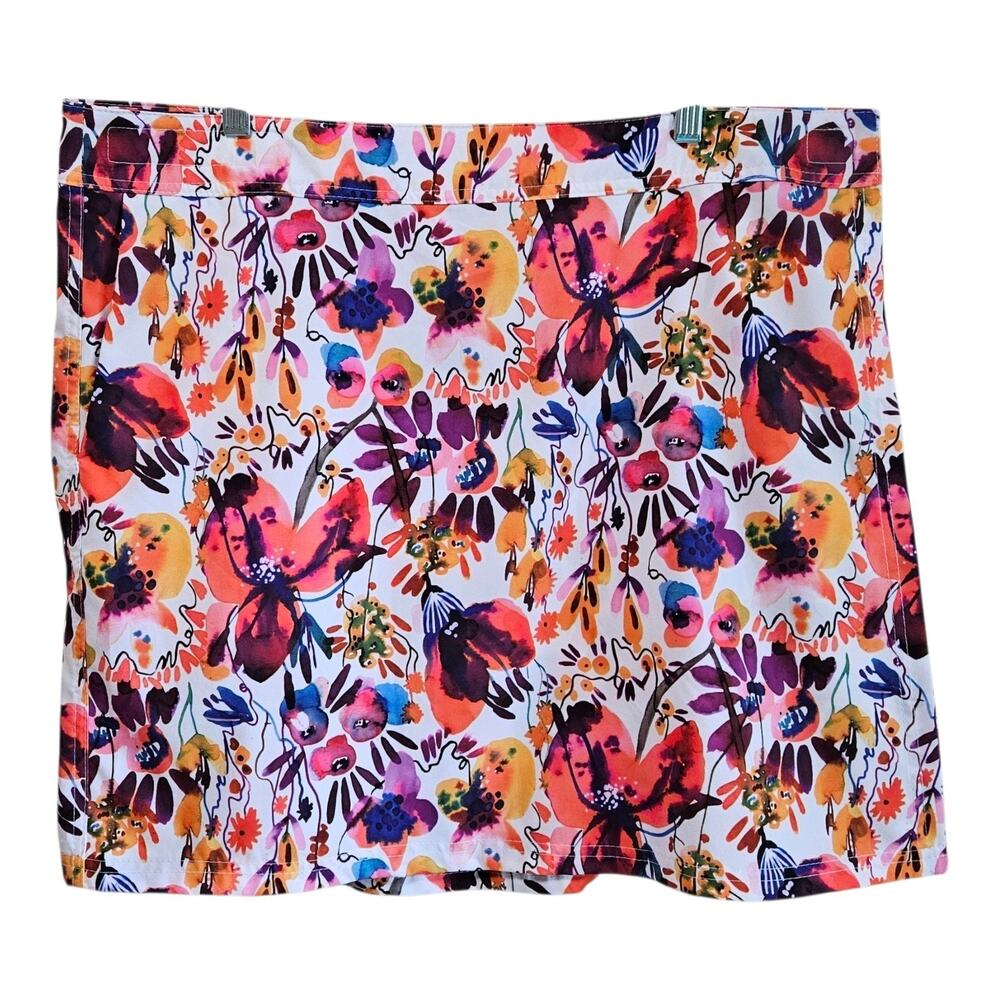 RIP SKIRT Women's XXL 2X Wrap Skirt Wildflower Watercolor Above Knee Resort